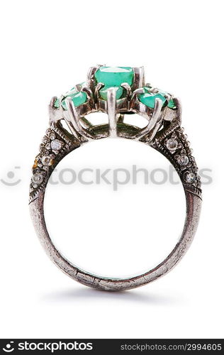 Jewellery ring isolated on the white background