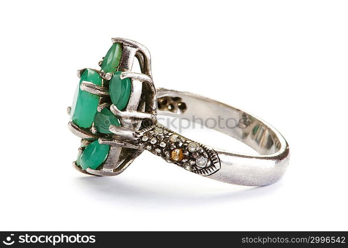 Jewellery ring isolated on the white background