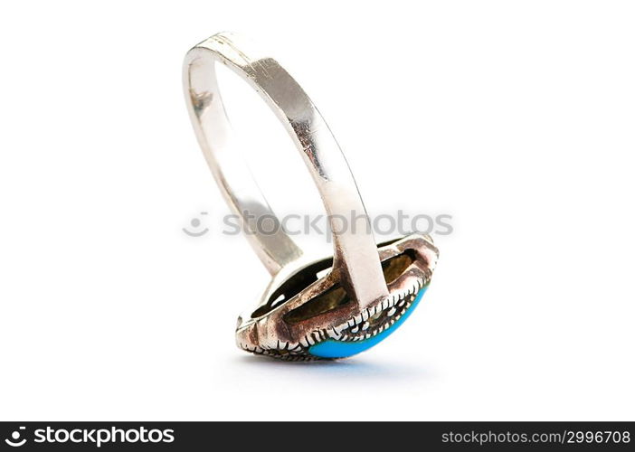 Jewellery ring isolated on the white background