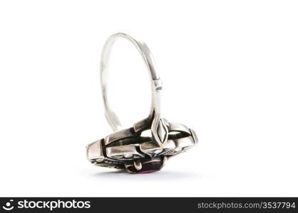 Jewellery ring isolated on the white background