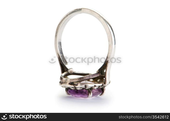 Jewellery ring isolated on the white background