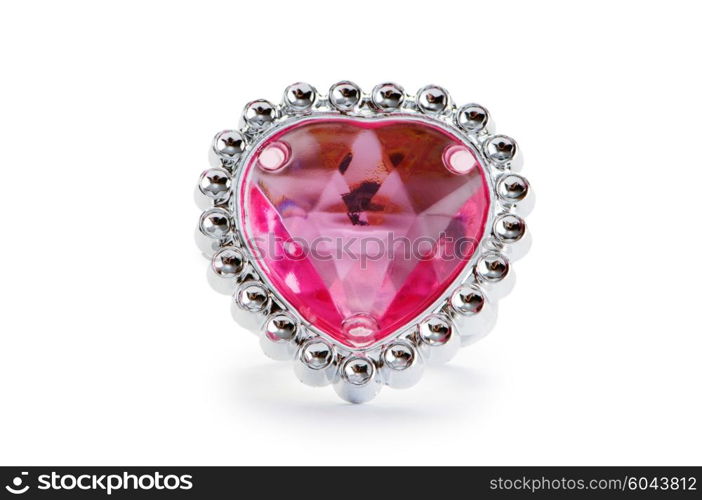 Jewellery ring isolated on the white background