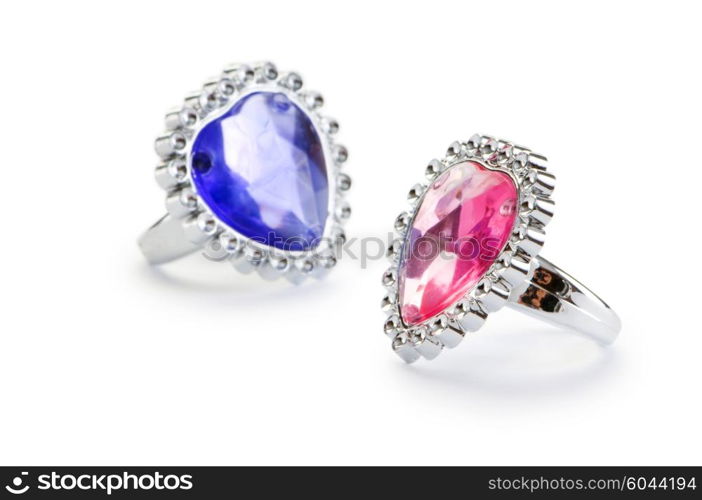 Jewellery ring isolated on the white background