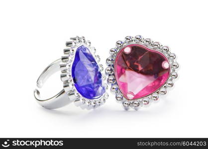 Jewellery ring isolated on the white background