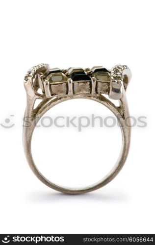 Jewellery ring isolated on the white background