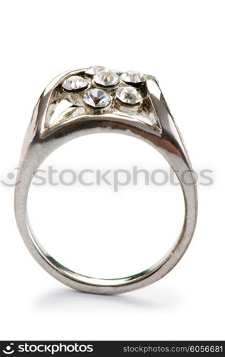 Jewellery ring isolated on the white background