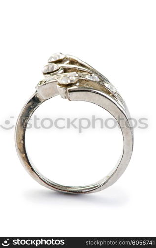 Jewellery ring isolated on the white background