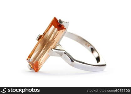 Jewellery ring isolated on the white background