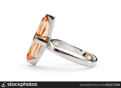 Jewellery ring isolated on the white background