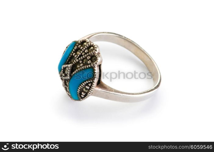 Jewellery ring isolated on the white background