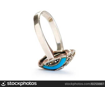 Jewellery ring isolated on the white background