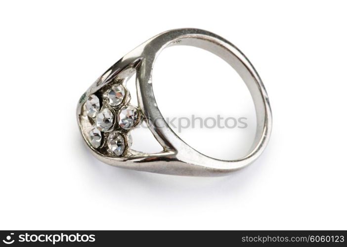 Jewellery ring isolated on the white background