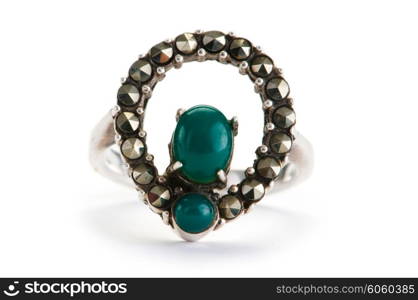 Jewellery ring isolated on the white background