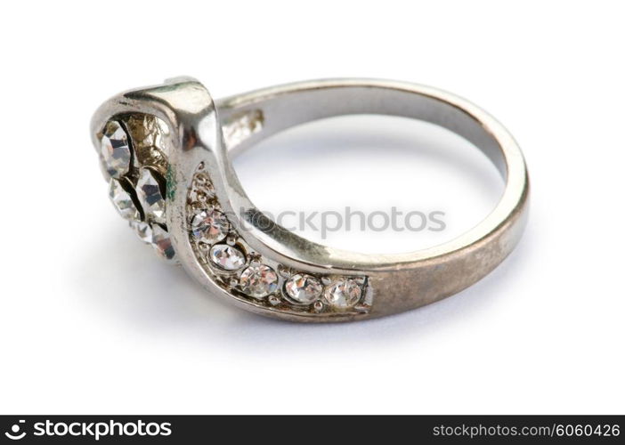 Jewellery ring isolated on the white background