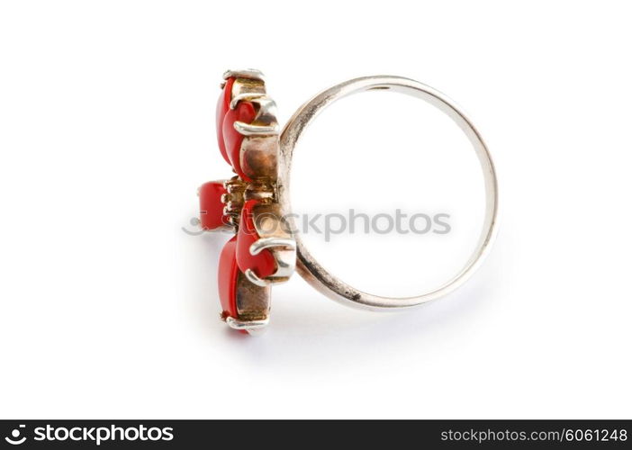 Jewellery ring isolated on the white background