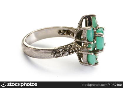 Jewellery ring isolated on the white background