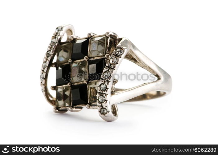 Jewellery ring isolated on the white background