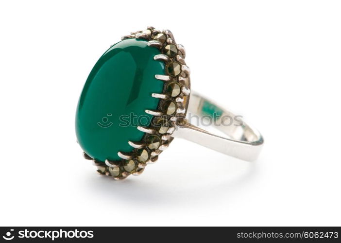 Jewellery ring isolated on the white background