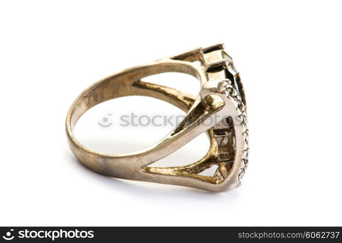 Jewellery ring isolated on the white background