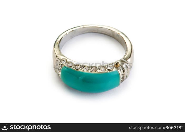 Jewellery ring isolated on the white background