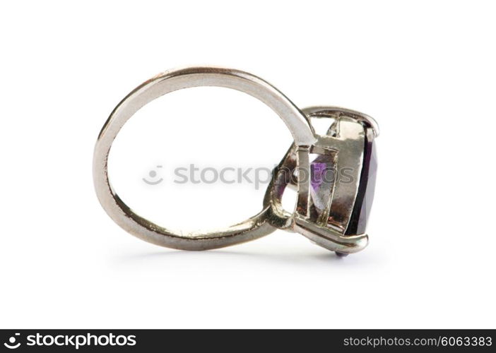 Jewellery ring isolated on the white background