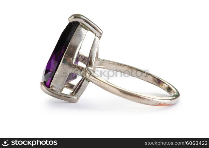 Jewellery ring isolated on the white background