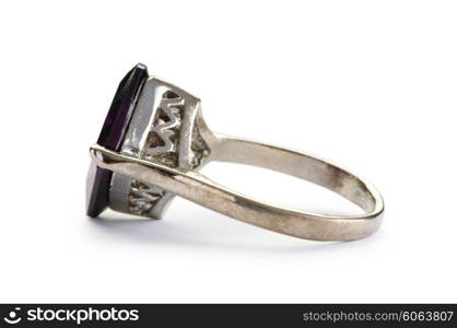 Jewellery ring isolated on the white background