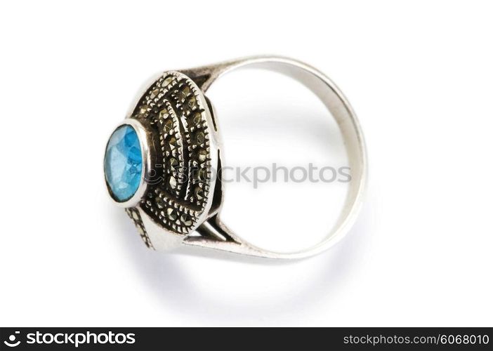 Jewellery ring isolated on the white background
