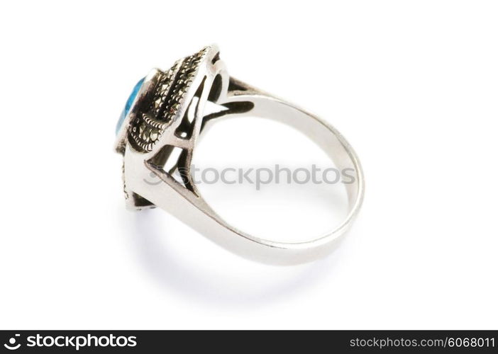 Jewellery ring isolated on the white background