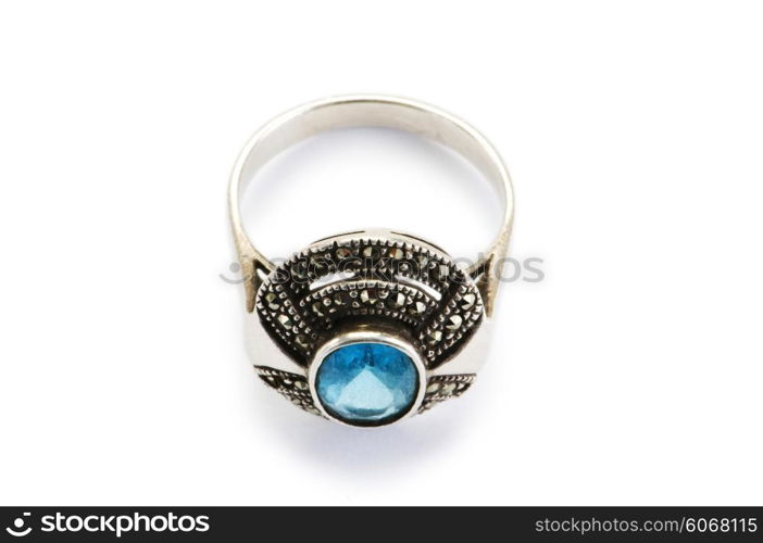 Jewellery ring isolated on the white background