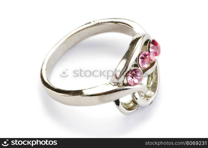 Jewellery ring isolated on the white background