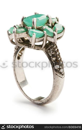 Jewellery ring isolated on the white background