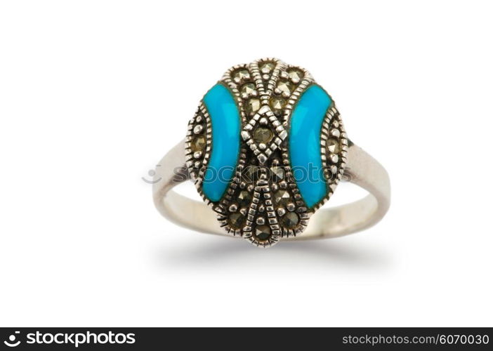 Jewellery ring isolated on the white background