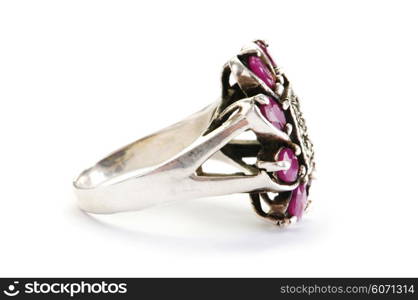 Jewellery ring isolated on the white background