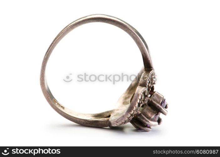 Jewellery ring isolated on the white background