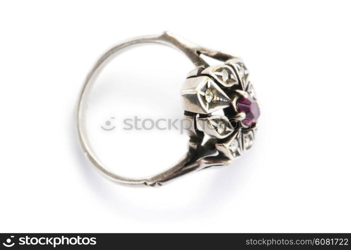 Jewellery ring isolated on the white background