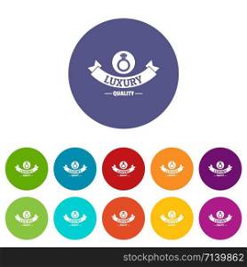Jewelry quality icons color set vector for any web design on white background. Jewelry quality icons set vector color