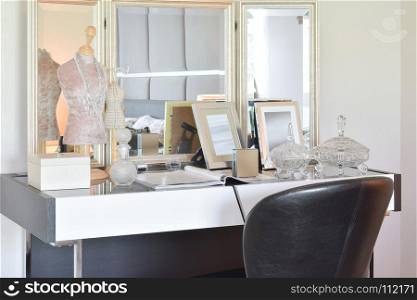 jewelry set on luxury dressing table at home