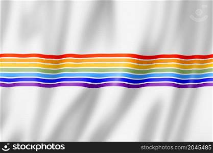 Jewish Autonomous Oblast flag, Russia waving banner collection. 3D illustration. Jewish Autonomous Oblast flag, Russia
