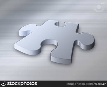 jigsaw puzzle piece. great jigsaw puzzle piece on brushed metal