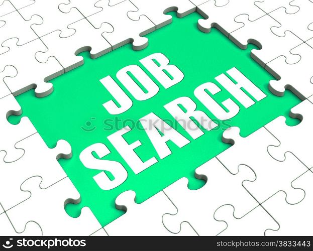 Jigsaw Puzzle Showing Job Search employment