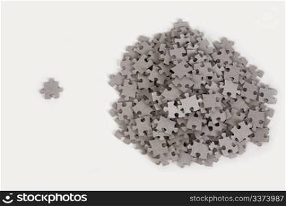 Jigsaw puzzle, success in business concept on white background