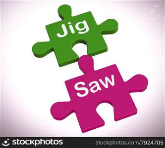 . Jigsaw Showing Puzzle Game And Connecting Pieces