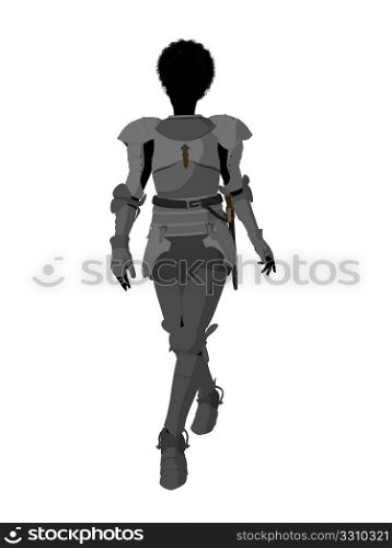 Joan of Arc silhouette on a white background