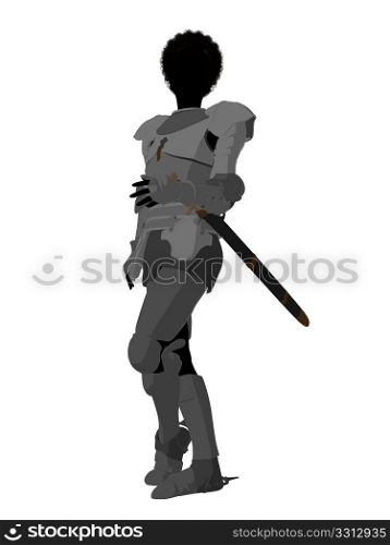 Joan of Arc silhouette on a white background