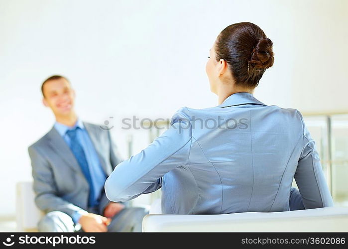 Job applicant having an interview in the office