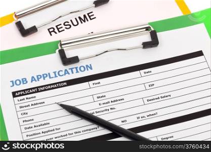 Job application and resume