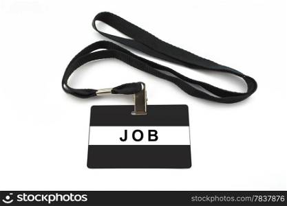 job badge with strip isolated on white background