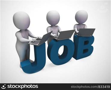 Job concept icon means a career or position in employment. Recruitment and workplace unemployment - 3d illustration