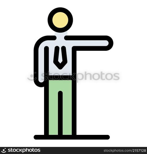 Jobless office manager icon. Outline jobless office manager vector icon color flat isolated. Jobless office manager icon color outline vector